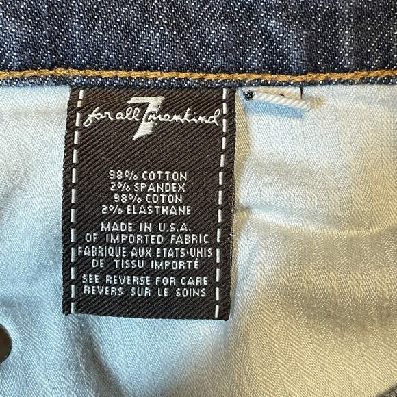 7 For All Mankind Jeans Womens 28 Blue Bootcut Stretch Denim Made USA Classic - Picture 5 of 10